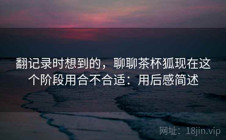 翻记录时想到的,聊聊茶杯狐现在这个阶段用合不合适:用后感简述 翻记录时想到的,聊聊茶杯狐现在这个阶段用合不合适:用后感简述