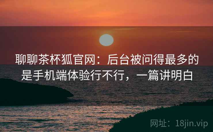 聊聊茶杯狐官网:后台被问得最多的是手机端体验行不行,一篇讲明白 聊聊茶杯狐官网:后台被问得最多的是手机端体验行不行,一篇讲明白