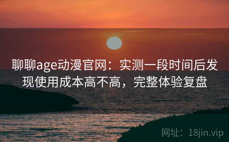 聊聊age动漫官网：实测一段时间后发现使用成本高不高，完整体验复盘